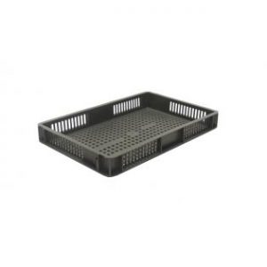 Ventilated Euro Container - 600x400x75mm (Grey)