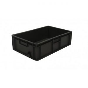 Solid Euro Container - 600x400x175mm (Black)