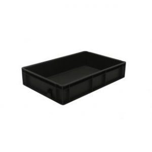Solid Euro Container - 600x400x120mm (Black)