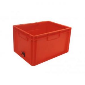 profile handles nesting high value clothing secure box automotive groceries goods distribution food safe polypropylene plastic reusable rtp storage flow stack nesting baskets distribution black recycled nesting euro stacker stacking container red