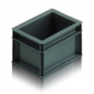 profile handles nesting high value clothing secure box automotive groceries goods distribution food safe polypropylene plastic reusable rtp storage flow stack nesting baskets distribution black recycled nesting euro stacker stacking container small