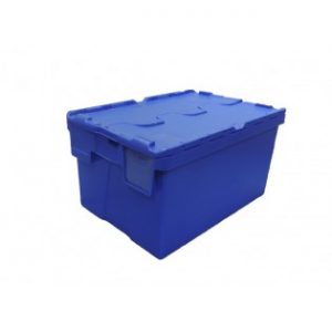 handles nesting container high value clothing secure box automotive groceries goods distribution food safe polypropylene plastic reusable rtp storage flow stack nesting baskets distribution blue closed alc totebox