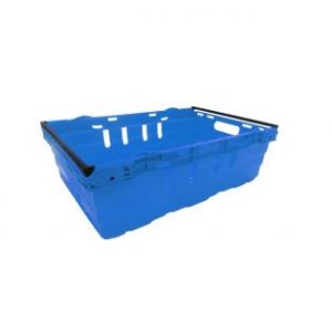 nesting container tray catering bakery goods distribution food safe polypropylene plastic reusable rtp storage flow stack nest blue black bar