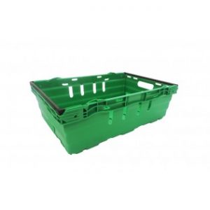 nesting container tray catering bakery goods distribution food safe polypropylene plastic reusable rtp storage flow stack nest green black bar