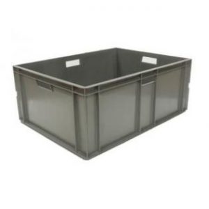 profile handles nesting high value clothing secure box automotive groceries goods distribution food safe polypropylene plastic reusable rtp storage flow stack nesting baskets distribution black recycled nesting euro stacker stacking container handles