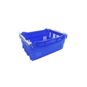 nesting container tray catering bakery goods distribution food safe polypropylene plastic reusable rtp storage flow stack nest blue white bar