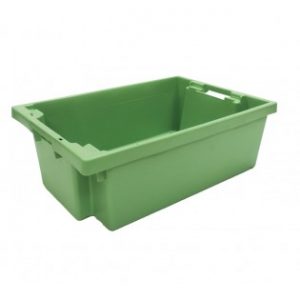 handholds nesting container tray catering bakery goods distribution food safe polypropylene plastic reusable rtp green storage flow stack nest 180 distribution