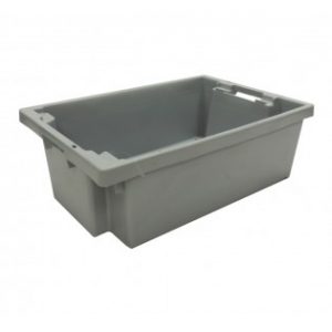 handholds nesting container tray catering bakery goods distribution food safe polypropylene plastic reusable rtp grey storage flow stack nest 180 distribution