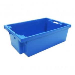 handholds nesting container tray catering bakery goods distribution food safe polypropylene plastic reusable rtp storage flow stack nest 180 distribution blue