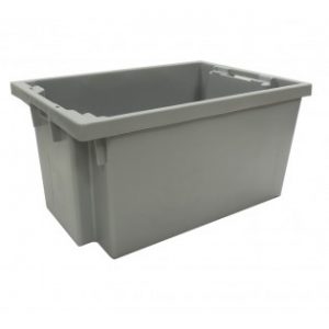 handholds nesting container tray catering bakery goods distribution food safe polypropylene plastic reusable rtp grey storage flow stack nest 180 distribution