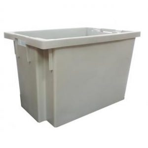 handholds nesting container tray catering bakery goods distribution food safe polypropylene plastic reusable rtp grey deep storage flow stack nest 180 distribution