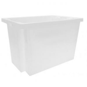 handholds nesting container tray catering bakery goods distribution food safe polypropylene plastic reusable rtp white deep storage flow stack nest 180 distribution
