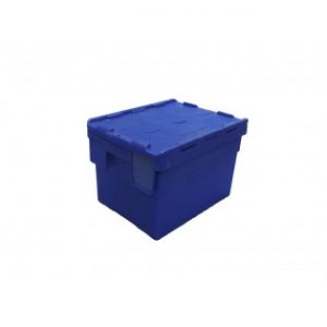 handles nesting container high value clothing secure box automotive groceries goods distribution food safe polypropylene plastic reusable rtp storage flow stack nesting baskets distribution blue nesting alc totebox