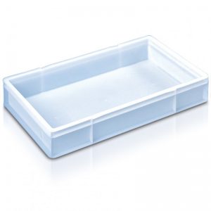 confectionery tray catering bakery goods distribution food safe polypropylene plastic reusable rtp storage flow white solid