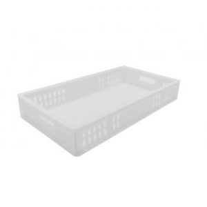 confectionery tray catering bakery goods distribution food safe polypropylene plastic reusable rtp storage flow white solid vented sides