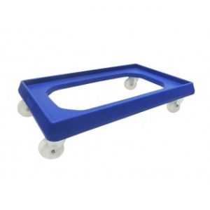 confectionery tray catering bakery goods distribution food safe polypropylene plastic reusable rtp storage flow white blue dolly size