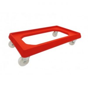 confectionery tray catering bakery goods distribution food safe polypropylene plastic reusable rtp storage flow red dolly size